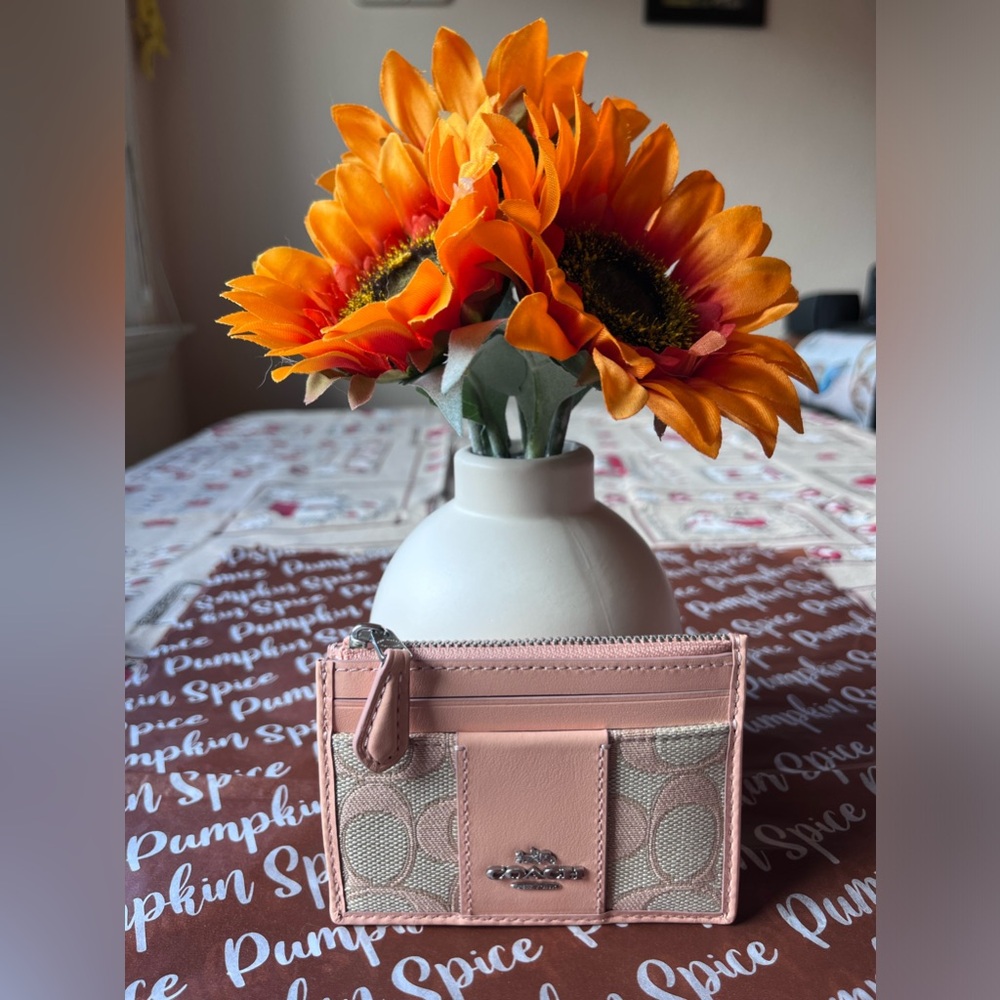 🍂🍁🍂 COACH MINI SKINNY ID CASE IN SIGNATURE JACQUARD 🍂🍁🍂 NWT 🍂🍁🍂